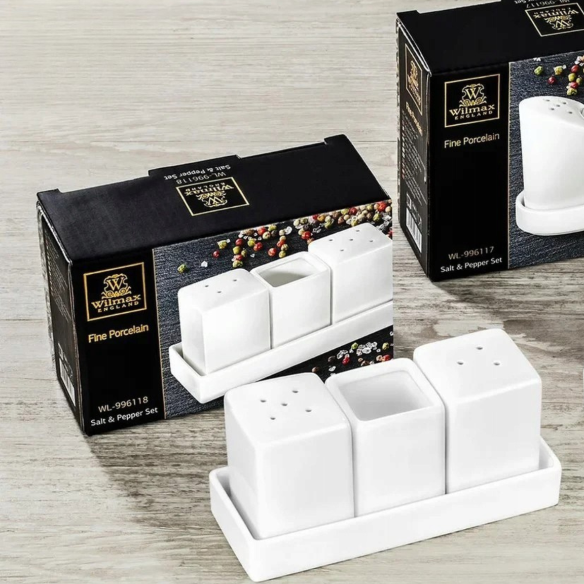 Wilmax Salz- und Pfefferstreuer Set Porzellan Weiß WL-996118/SP