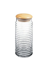 Pasabahce Babylon Glas-Vorratsdose mit Holzdeckel - 1,5 Liter