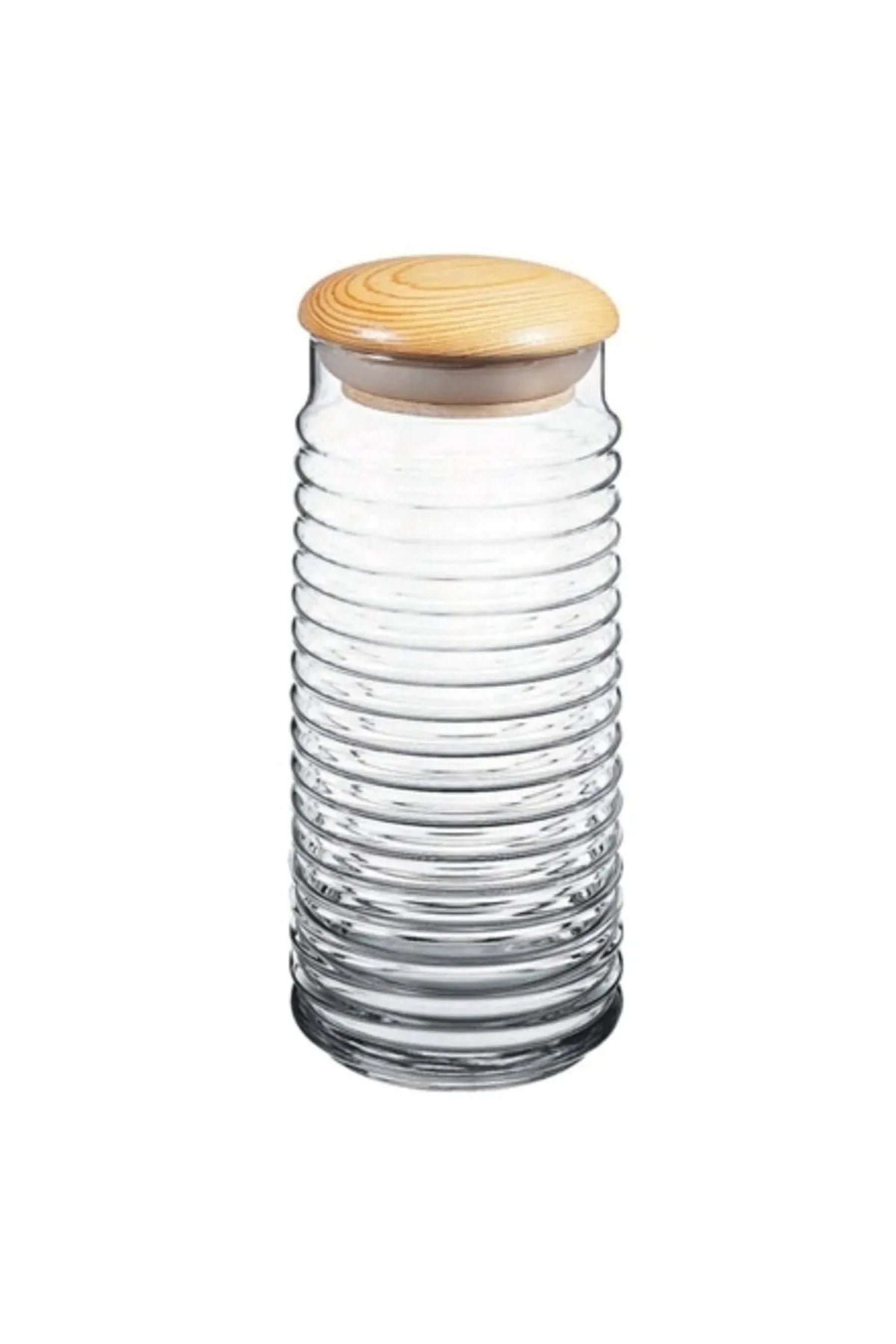 Pasabahce Babylon Glas-Vorratsdose mit Holzdeckel - 1,5 Liter