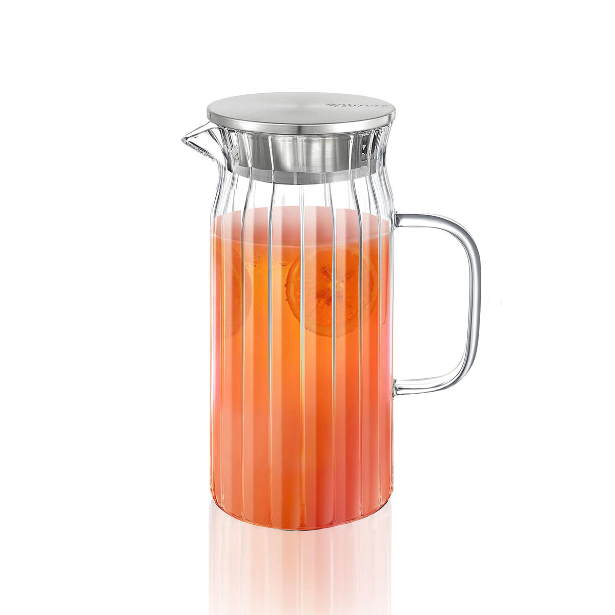Wilmax Karaffe 1500 ml Thermoglas mit Edelstahl Deckel Transparent WL-888220/A