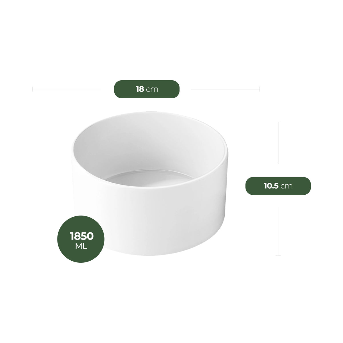 Wilmax Porzellan-Schüsselset - 18 cm & 23 cm (1850 ml + 3630 ml)