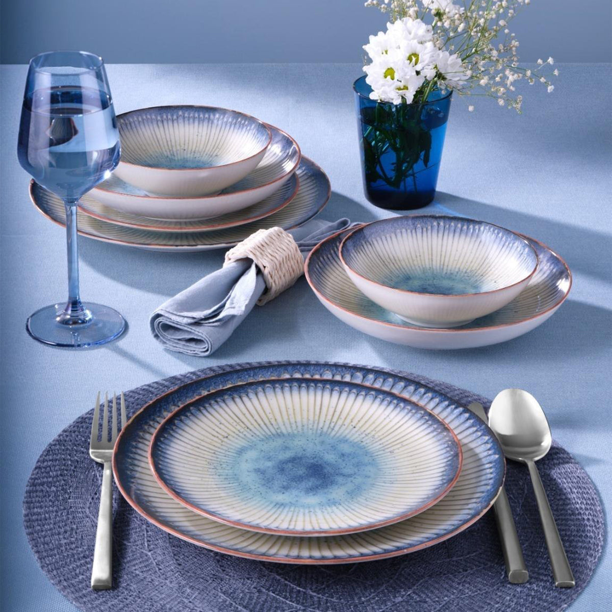 GÜRAL Sare Atina creme Tafelservice 18-tlg., 6 Personen, Bone Porzellan