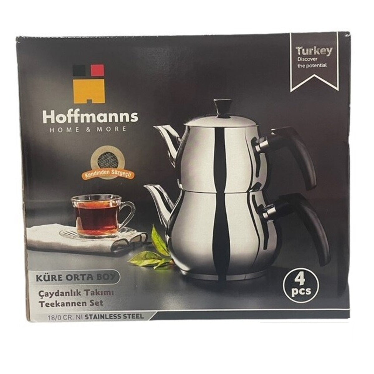 Hoffmanns Teekannenset Küre Silber-Schwarz