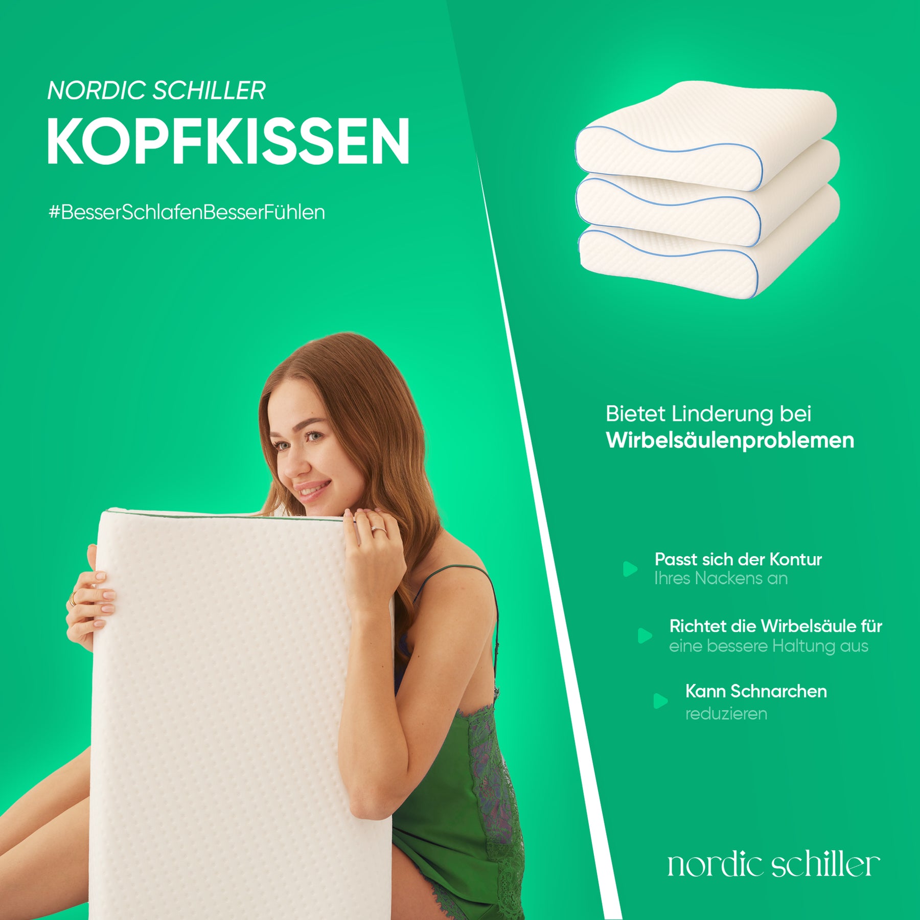 Nordic Schiller Pro Visco Nackenstützkissen 60 x 40 cm