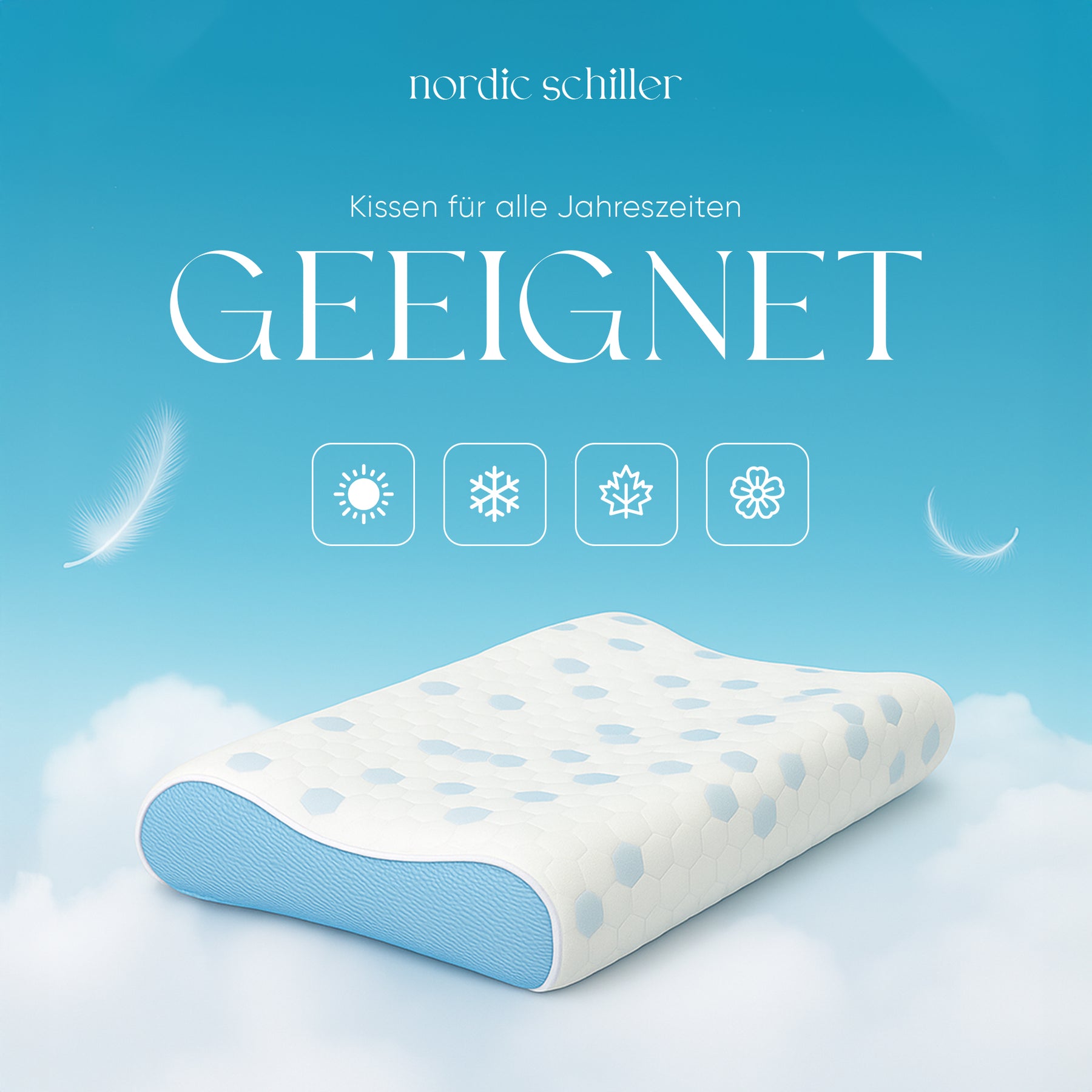 Nordic Schiller Cooler Visco Nackenstützkissen 60 x 40 cm