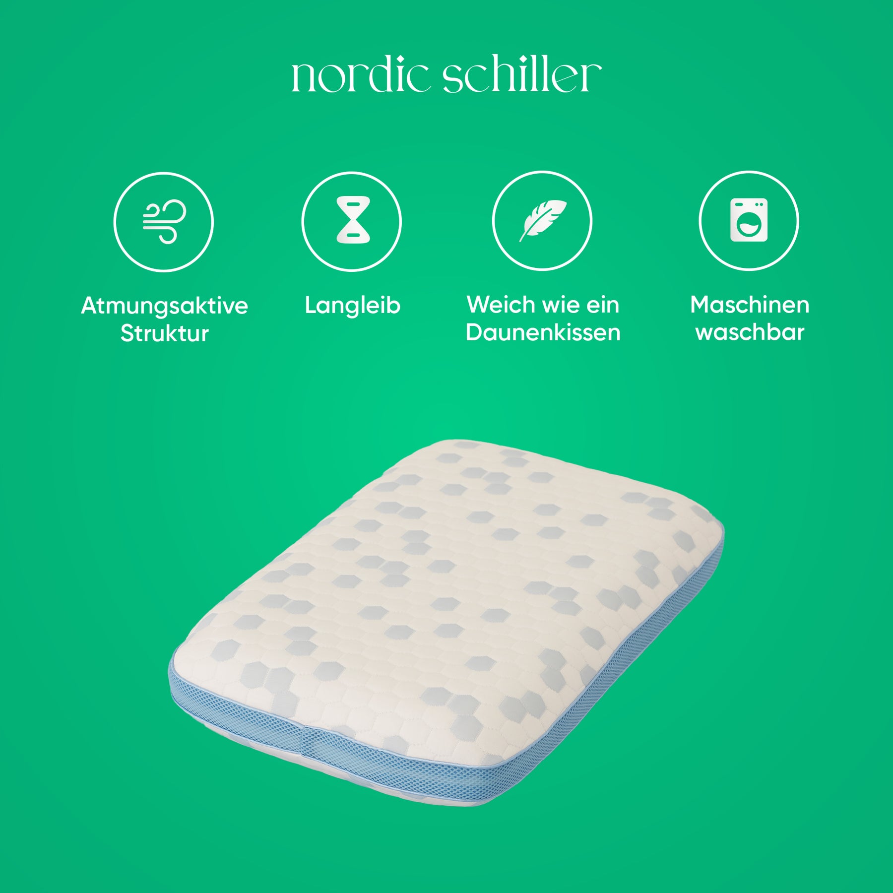 Nordic Schiller Cooler Visco Hochkissen 60 x 40 cm