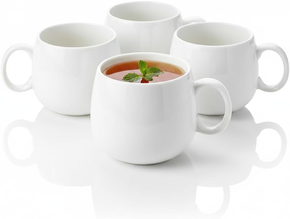 Wilmax Tasse 400 ml Weiß Porzellan 4er Set WL-993084/A4
