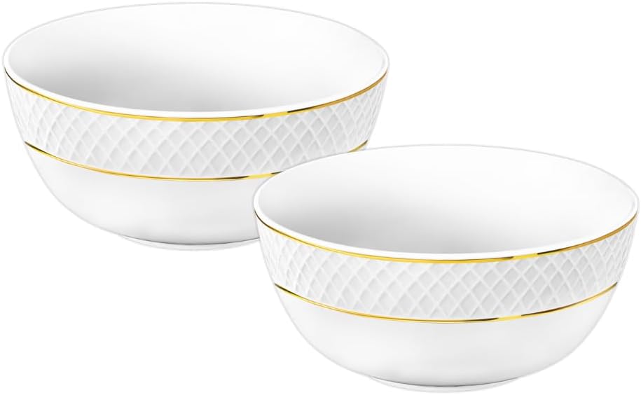 Wilmax Schale 14 cm Weiß Goldrand Porzellan 2er Set WL-880102367/A2
