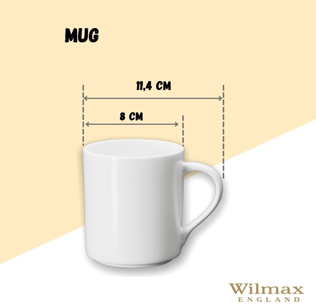 Wilmax Becher 320 ml Weiß Porzellan 6er Set