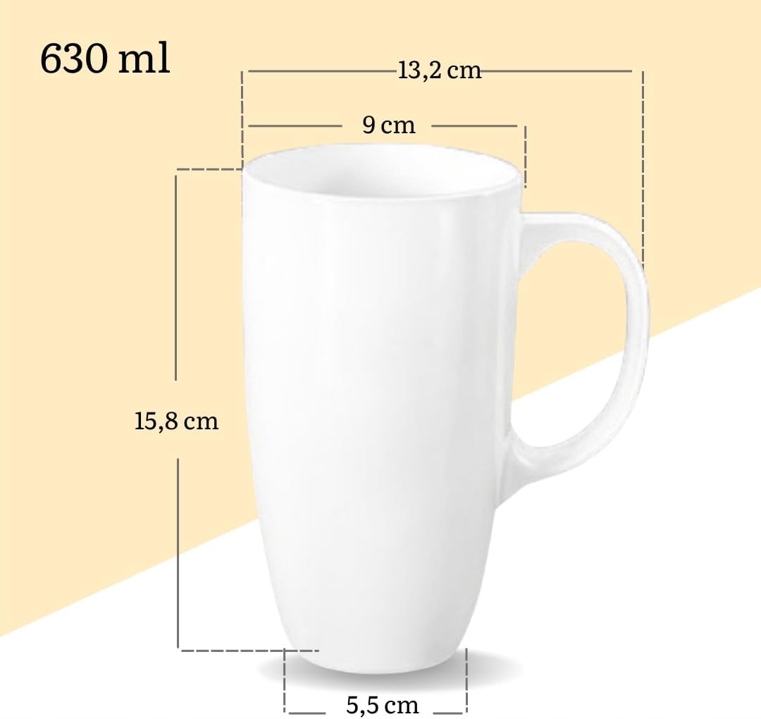 Wilmax Becher 630 ml Weiß Porzellan 2er Set