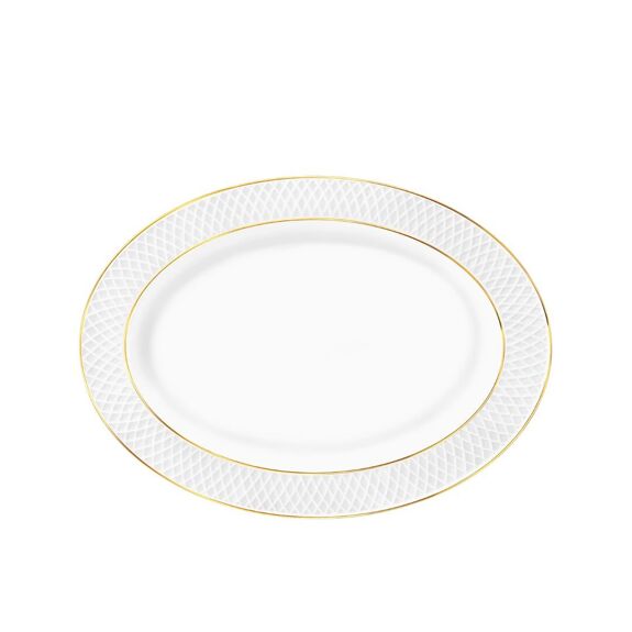 Wilmax Servierplatte oval 35x25 cm Weiß Porzellan mit Goldrand WL-880102117/A