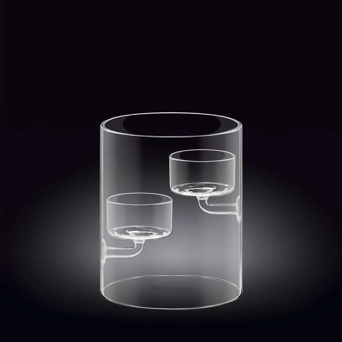 Wilmax Kerzenhalter für 2 Teelichter Thermoglas WL-888905/A