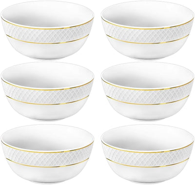 Wilmax Schale 12 cm Weiß Goldrand Porzellan 6er Set