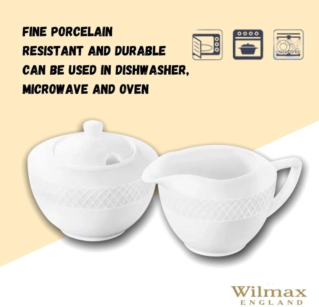 Wilmax Zucker & Sahne Set 2-teilig Weiß Porzellan WL-880112/2C