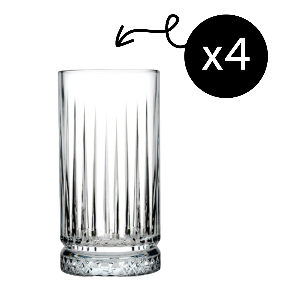 Pasabahce Elysia Longdrinkgläser – 4er Set, 445 ml