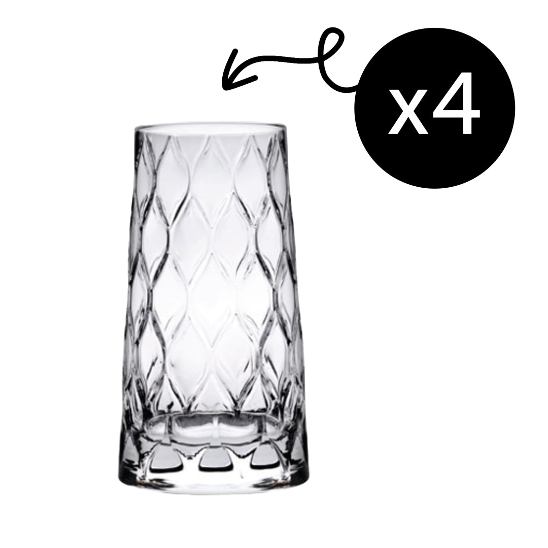 Pasabahce Leafy Longdrinkgläser – 4er Set, 450 ml