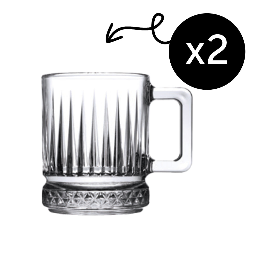 Pasabahce Elysia Mug mit Henkel - 2er Set