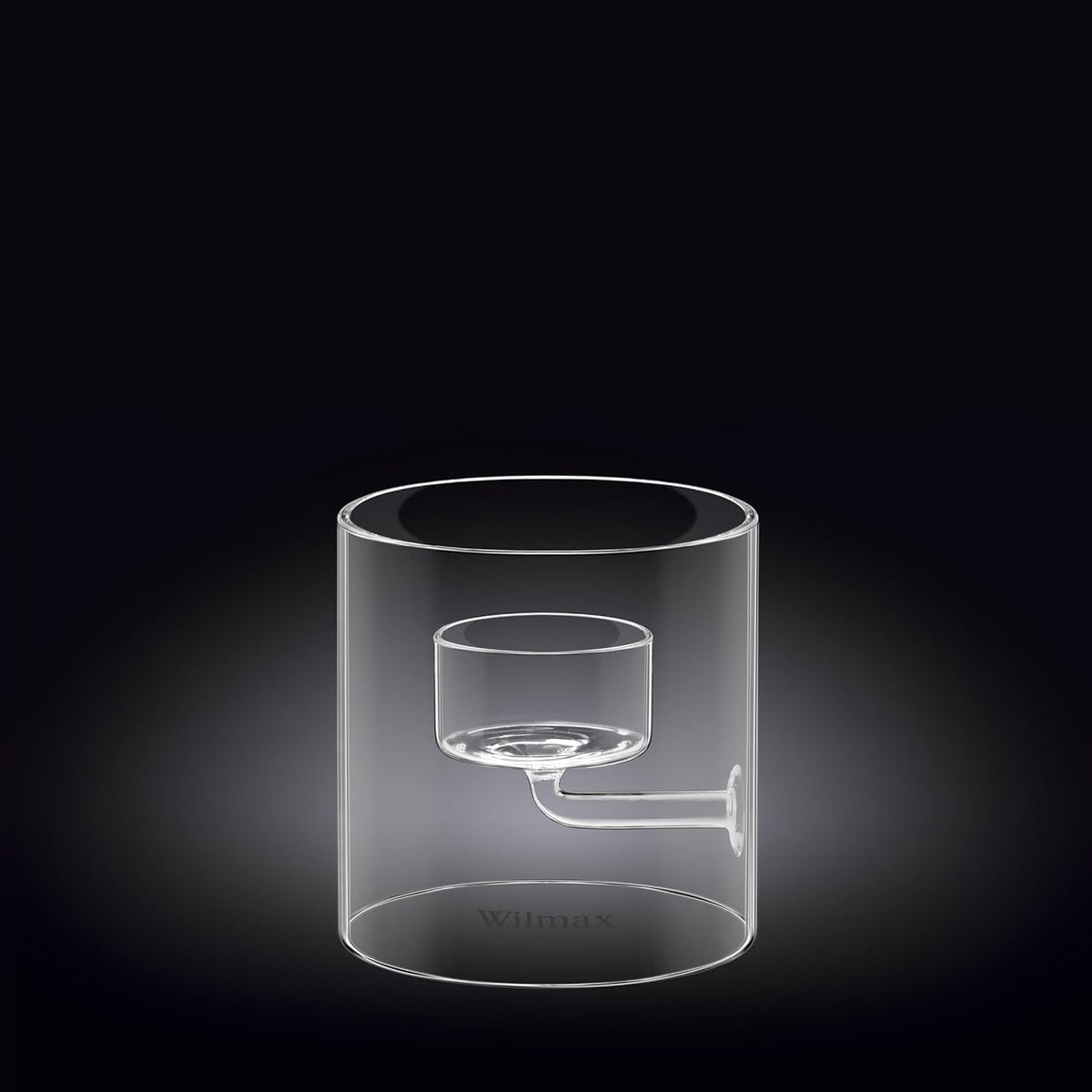 Wilmax Teelichthalter aus Glas für 1 Teelicht, 9 cm