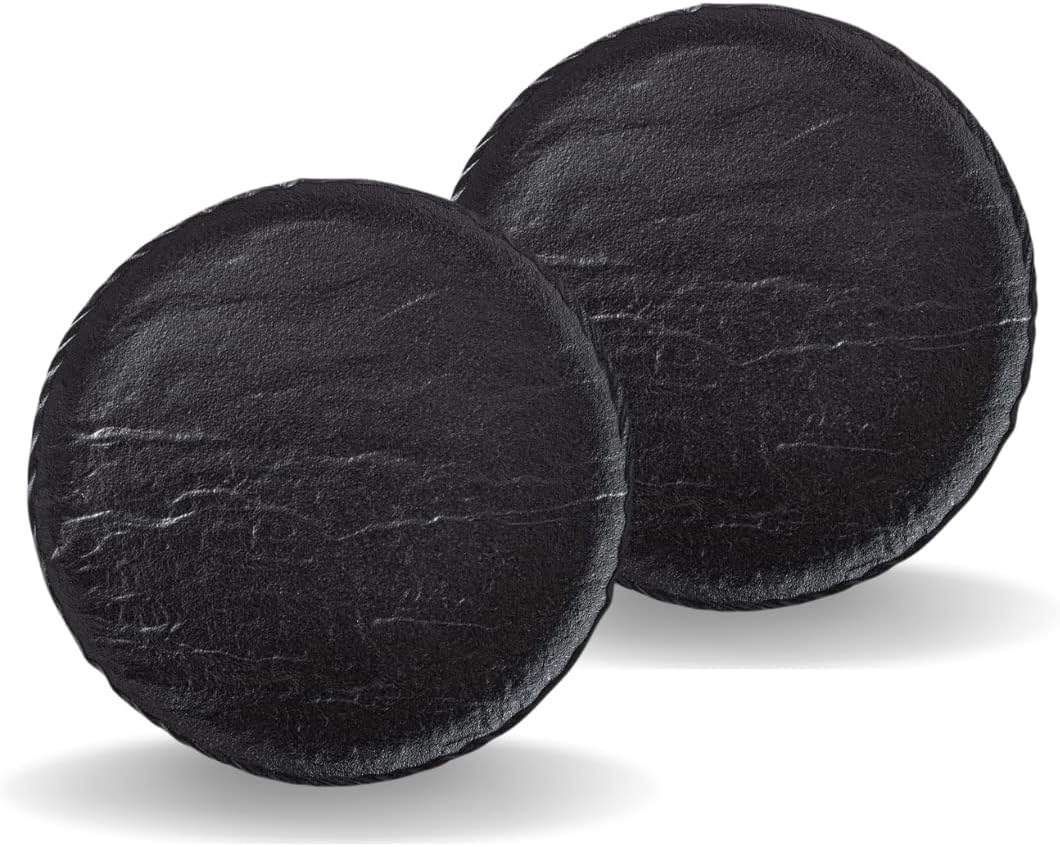 Wilmax Runde Servierplatte 30 cm 2er Set Schwarz WL-661128/A2