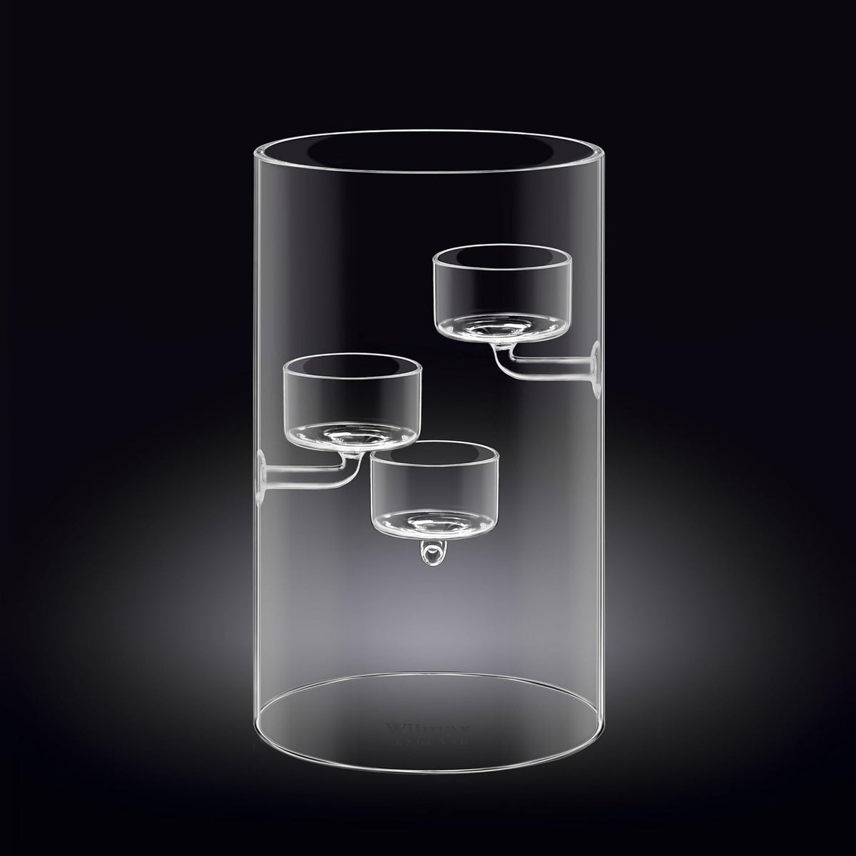 Wilmax Teelichthalter 20 cm Glas für 3 Teelichter WL-888906/A
