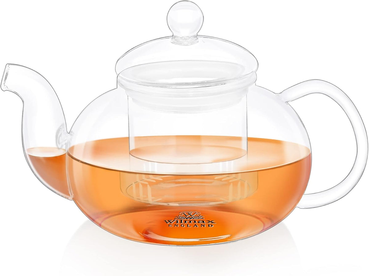 Wilmax Teekanne 1200 ml Borosilikatglas Edelstahlfilter WL-888813/A