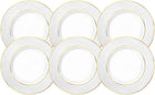 Wilmax Speiseteller 25.5 cm Weiß Goldrand Porzellan 6er Set WL-880102104/A6