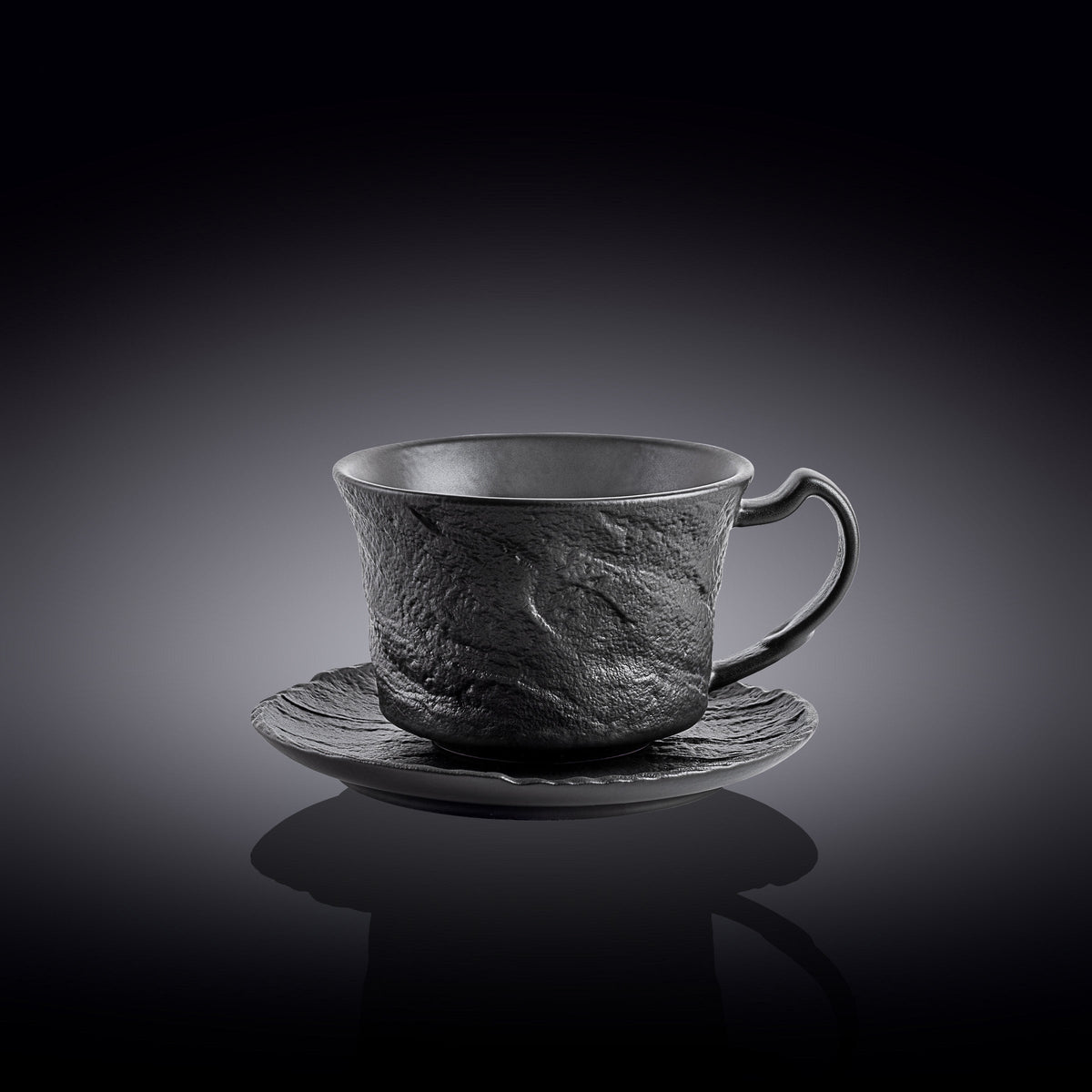 Wilmax Teetasse mit Untertasse SlateStone Schwarz 250 ml Porzellan WL-661152/AB