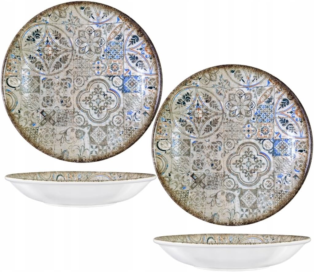 Wilmax Tiefer Teller 23 cm Vintage Mosaic 2er Set WL-671312/A2