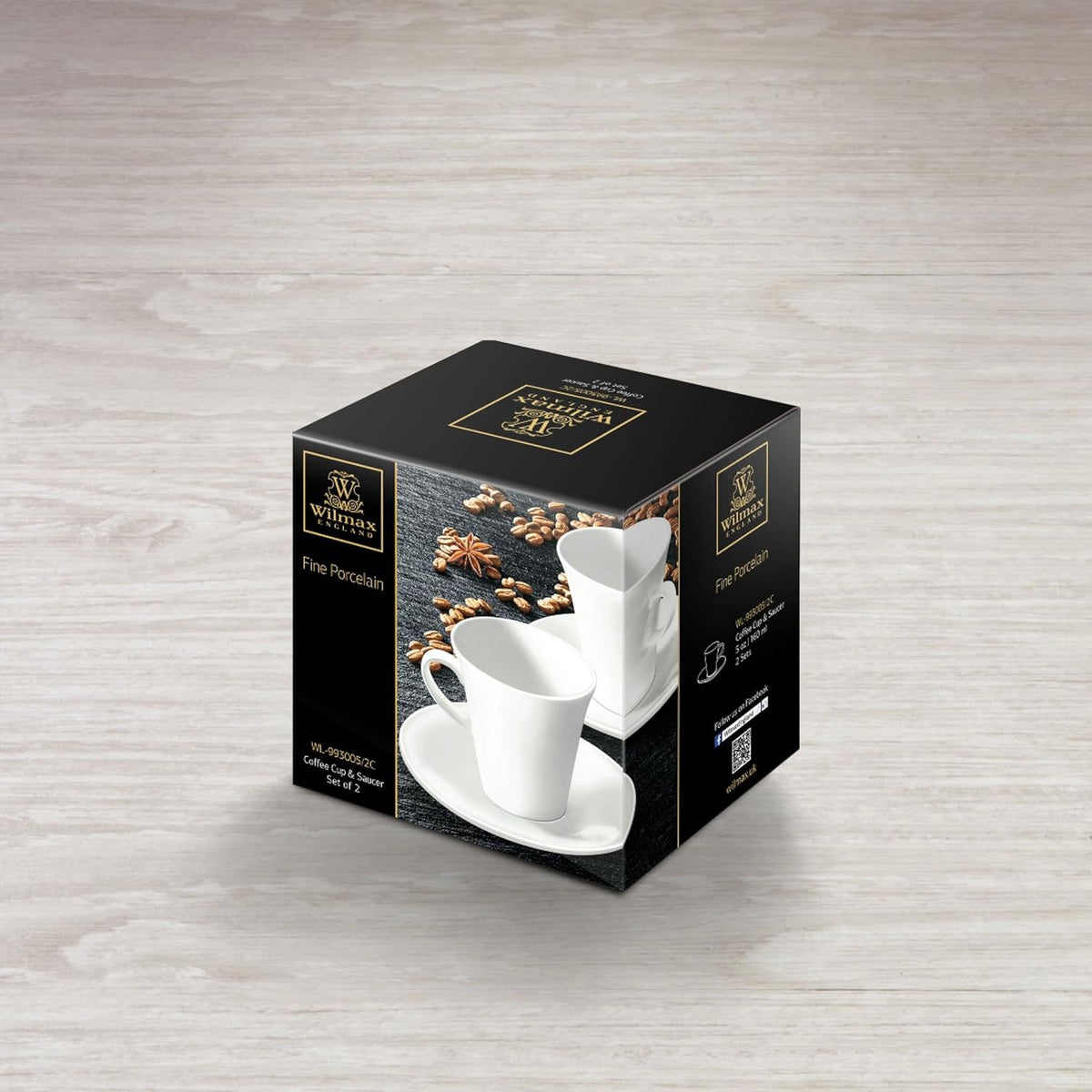 Wilmax Kaffeetassen mit Untertassen 2er Set 160 ml WL-993005/2C