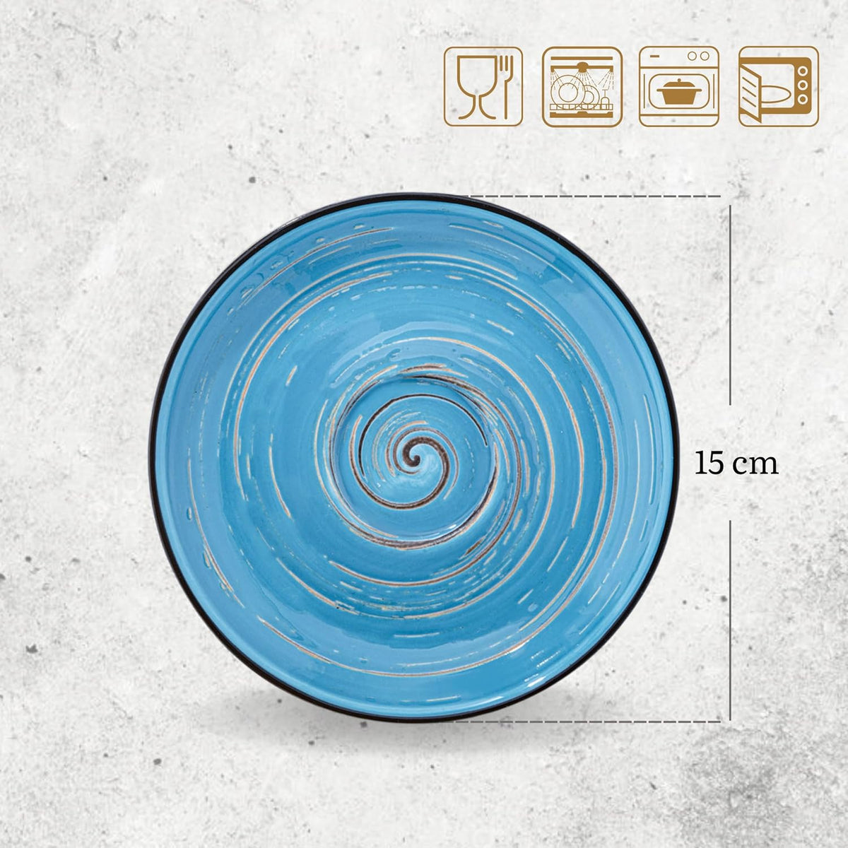 Wilmax Untertasse 15 cm Blau Porzellan