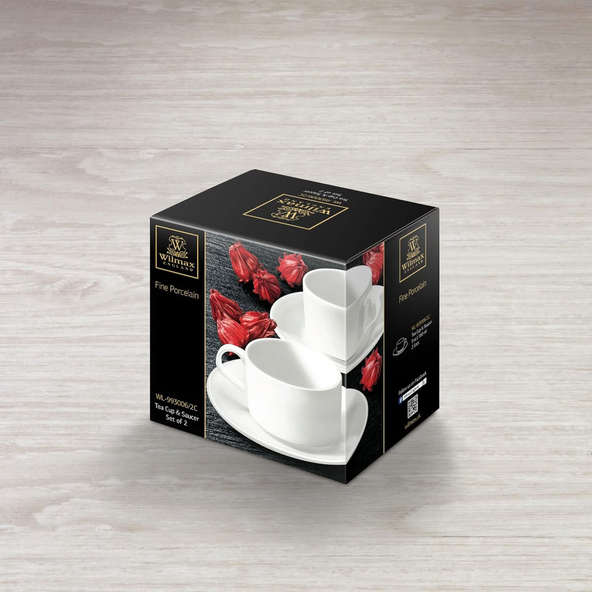 Wilmax Teetassen mit Untertassen 2er Set 160 ml Weiß WL-993006/2C