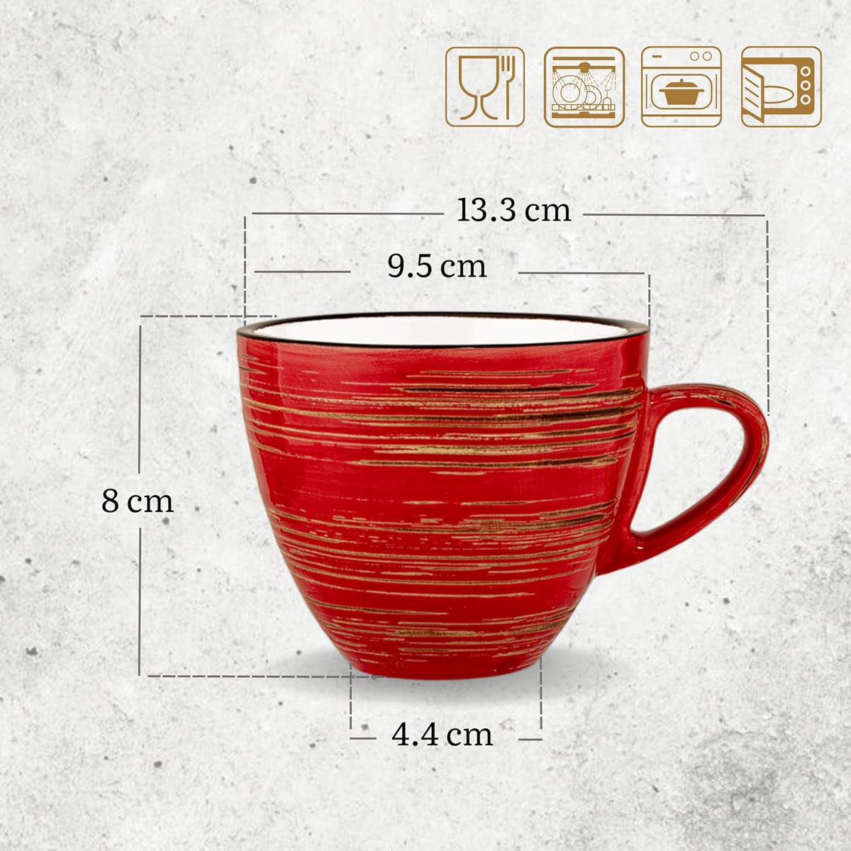 Wilmax Tasse 300 ml Rot Porzellan