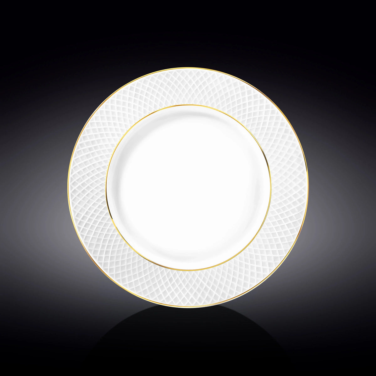 Wilmax Speiseteller 28 cm Weiß Porzellan mit Goldlinien WL-880102106/A