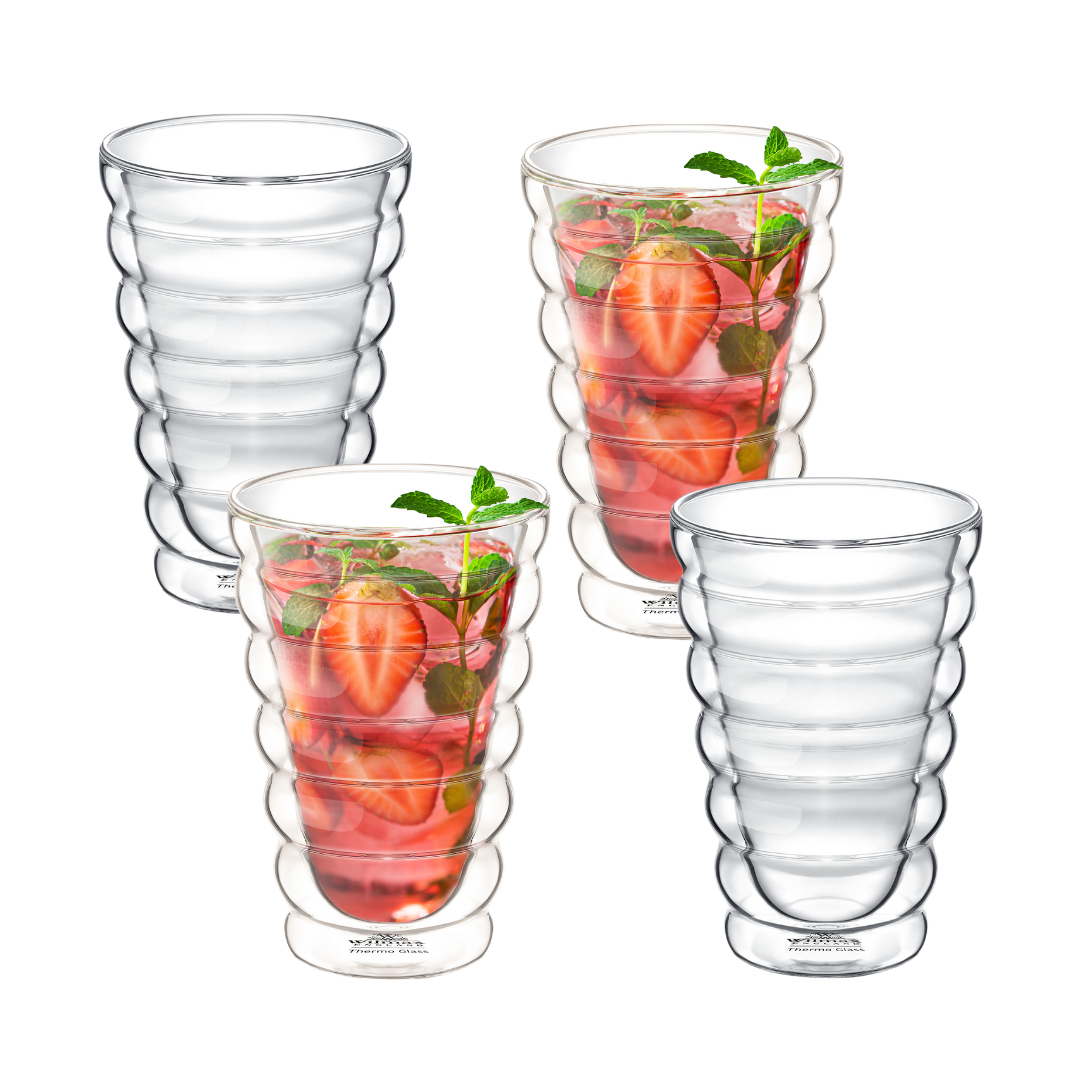 Wilmax Doppelwandiges Thermoglas 300 ml 4er Set WL-888417/A4