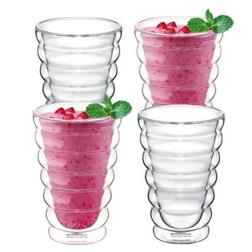 Wilmax Doppelwandiges Thermoglas 400 ml 4er Set WL-888418/A4