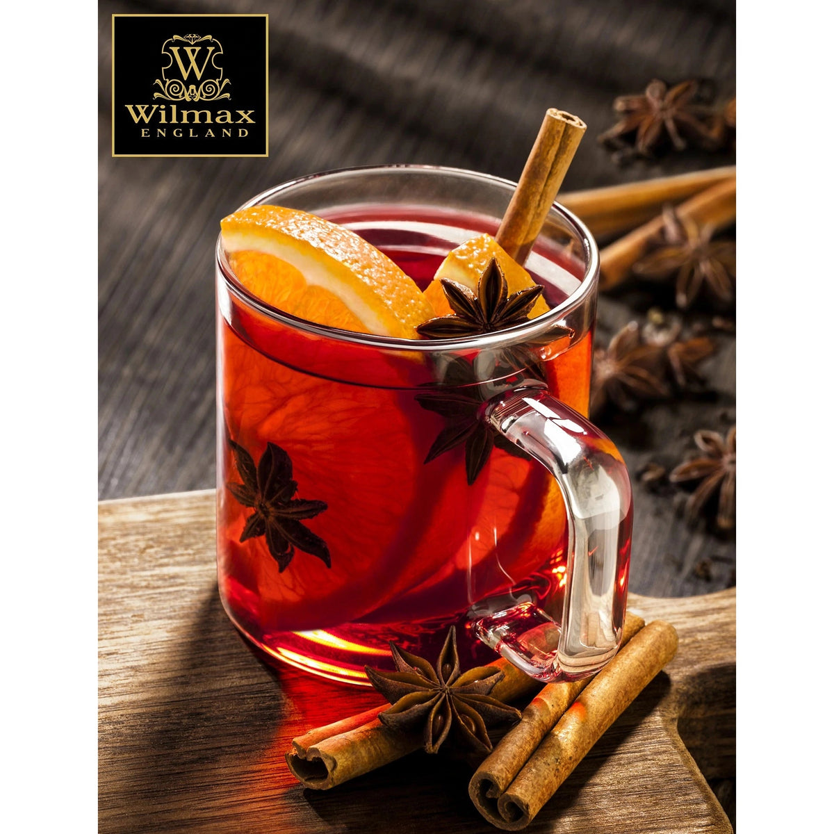 Wilmax Tassen aus Borosilikatglas, 6er-Set