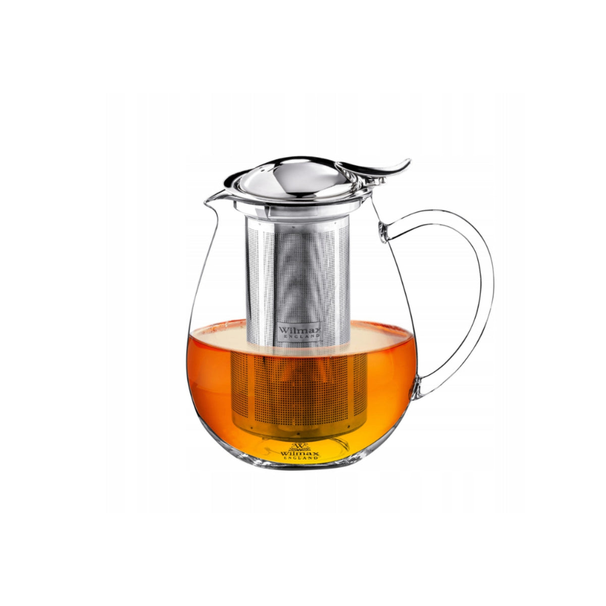 Wilmax Teekanne aus hitzebeständigem Glas 1300 ml mit Edelstahlfilter