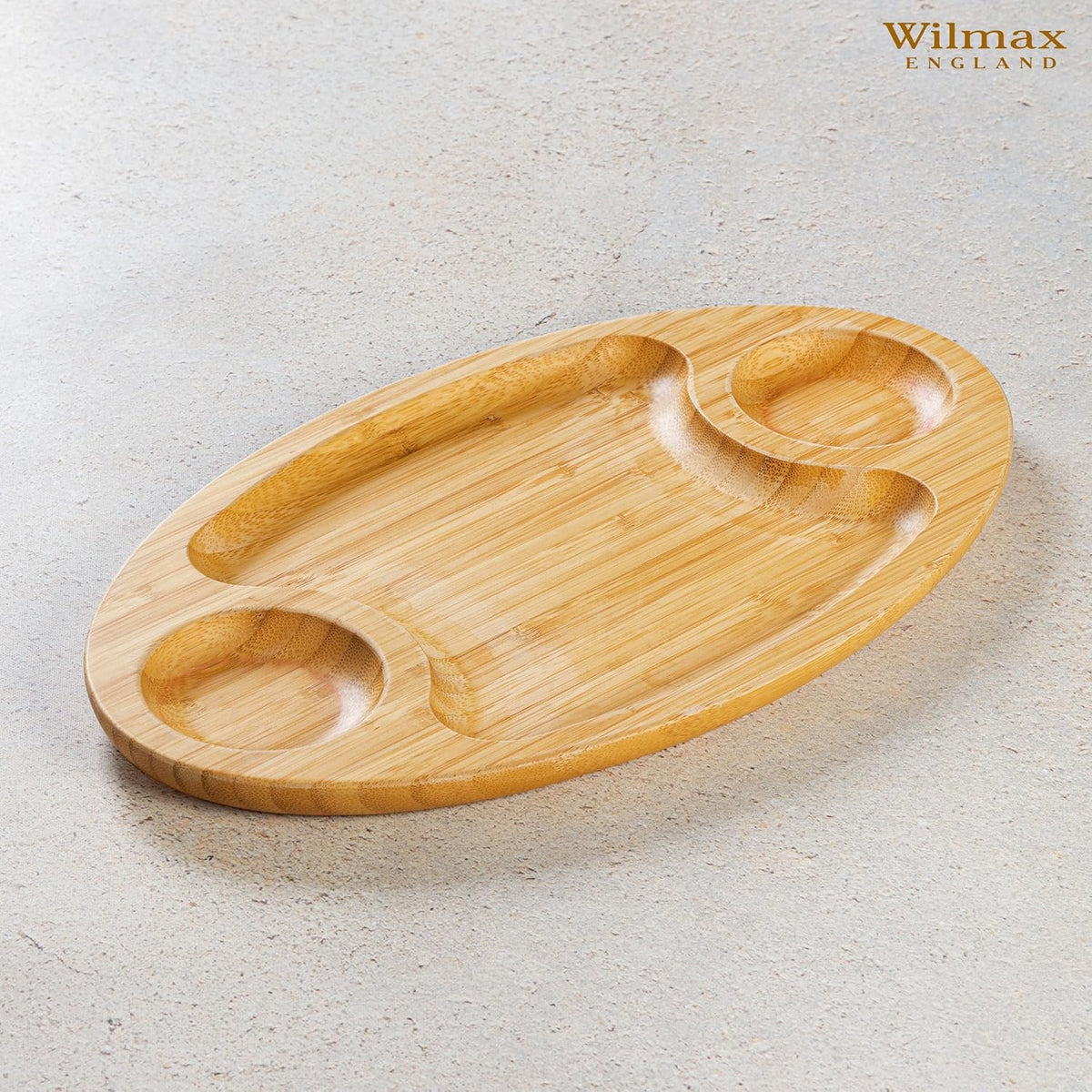 Wilmax Bambus Servierplatte 3 Fächer 50,5x28 cm Natur WL-771198/A