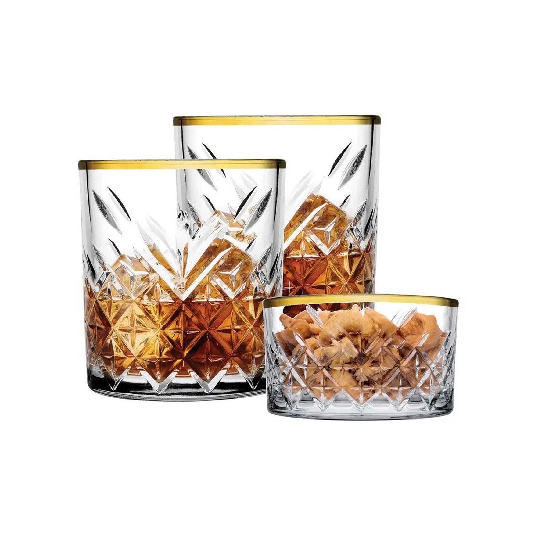 Pasabahce Timeless Whisky 3er Set mit Goldrand