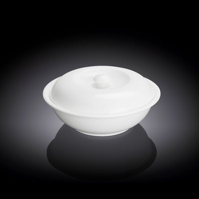 Wilmax Schale mit Deckel 1700 ml 26 cm aus Porzellan, Weiß