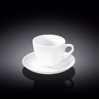 Wilmax Kaffeetasse mit Untertasse 110 ml Weiß Porzellan