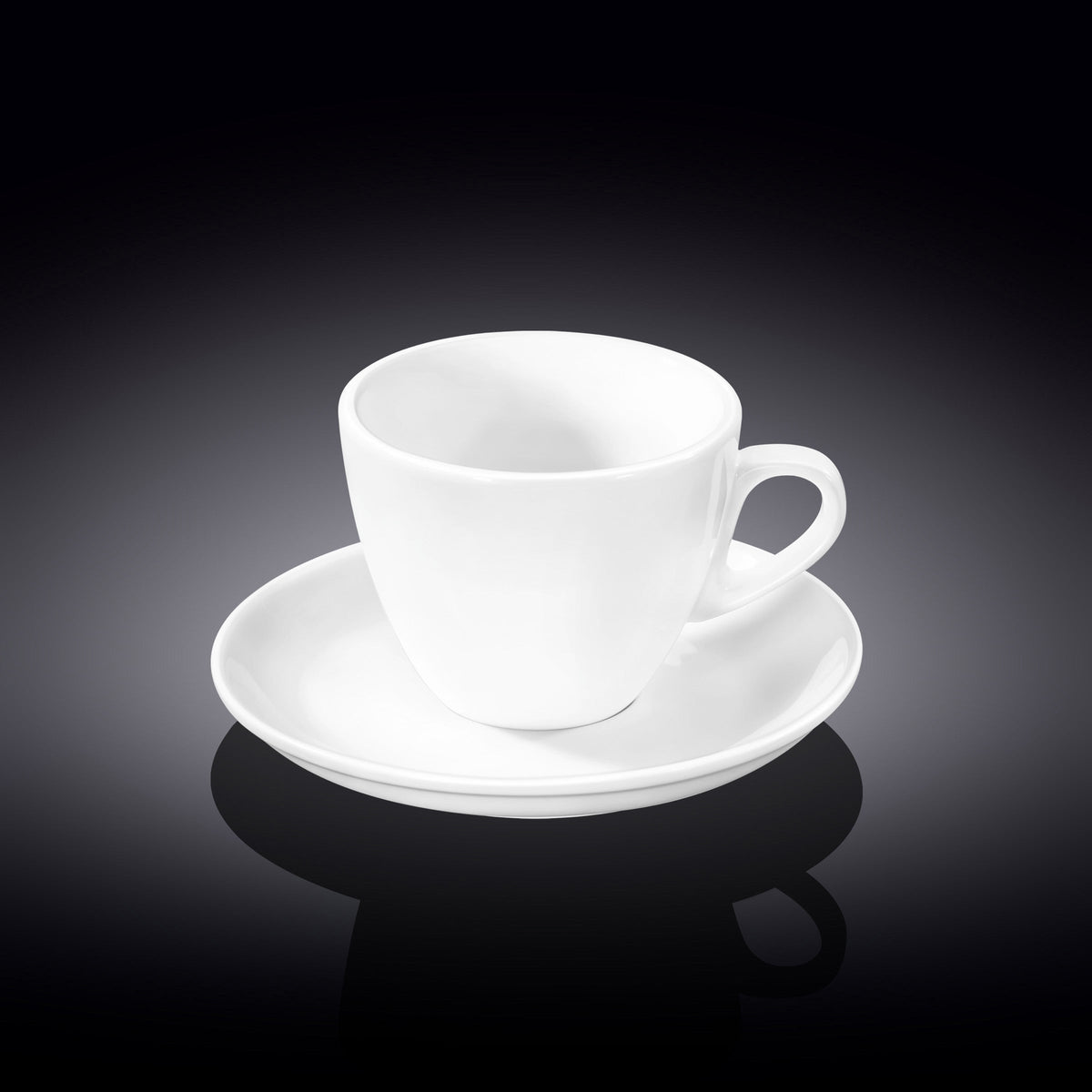 Wilmax Teetasse mit Untertasse 190 ml Weiß Porzellan WL-993175/AB