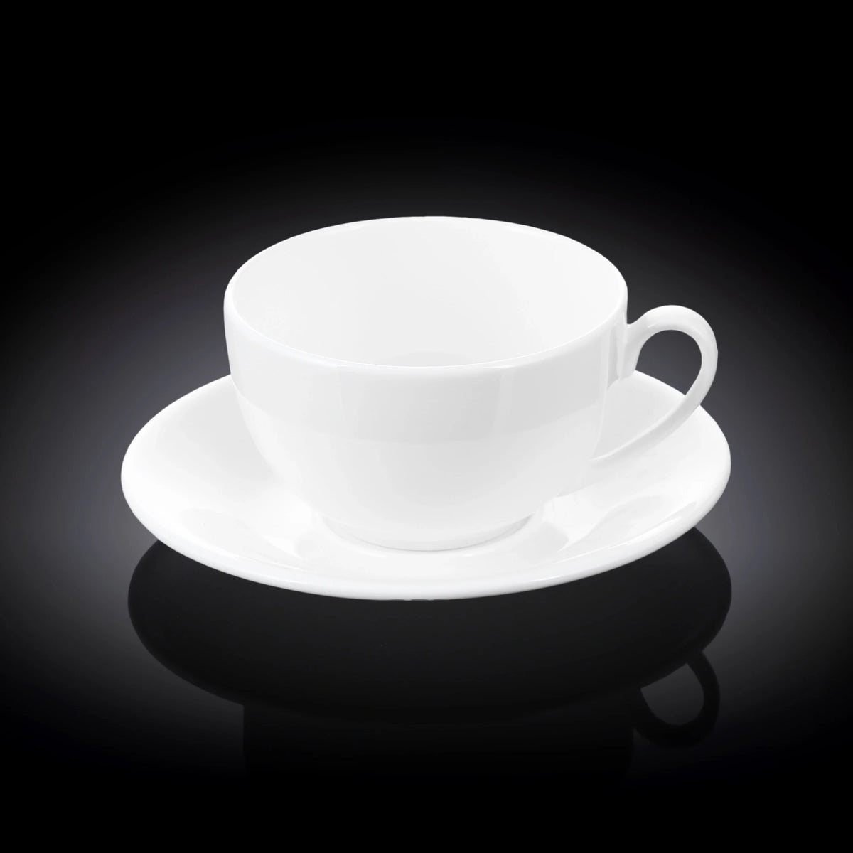 Wilmax Teetasse mit Untertasse 400 ml Weiß Porzellan WL-993191/AB
