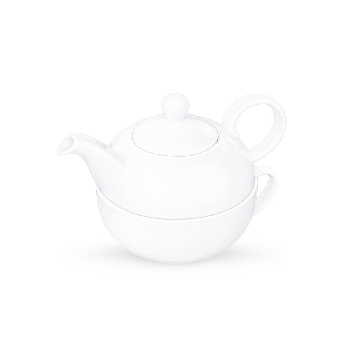 Wilmax Teekanne und Tasse Set 375 ml 340 ml Weiß Porzellan WL-994048/AB