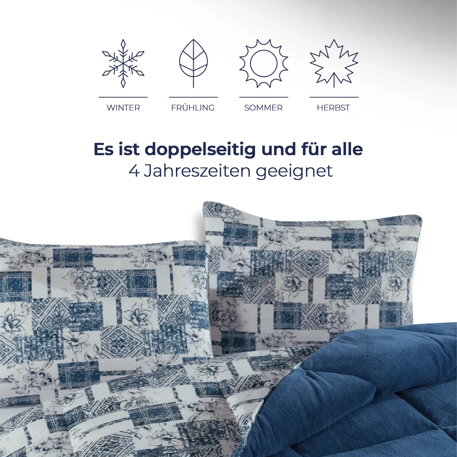 Nordic Schiller Doppelseitige Schlafdecke – Indigo