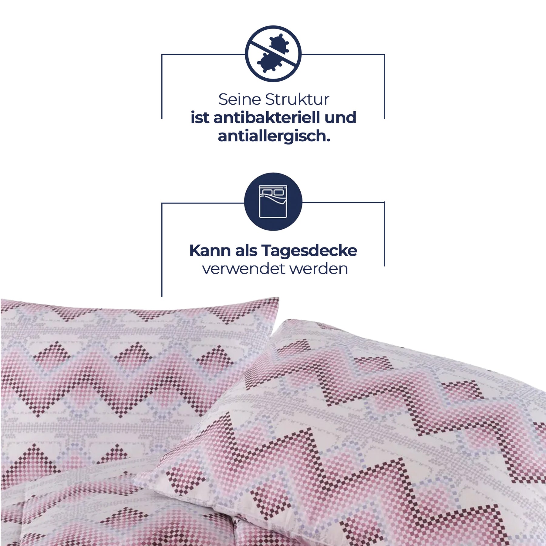 Nordic Schiller Wende-Bettdecke für alle Jahreszeiten – Kirschrot