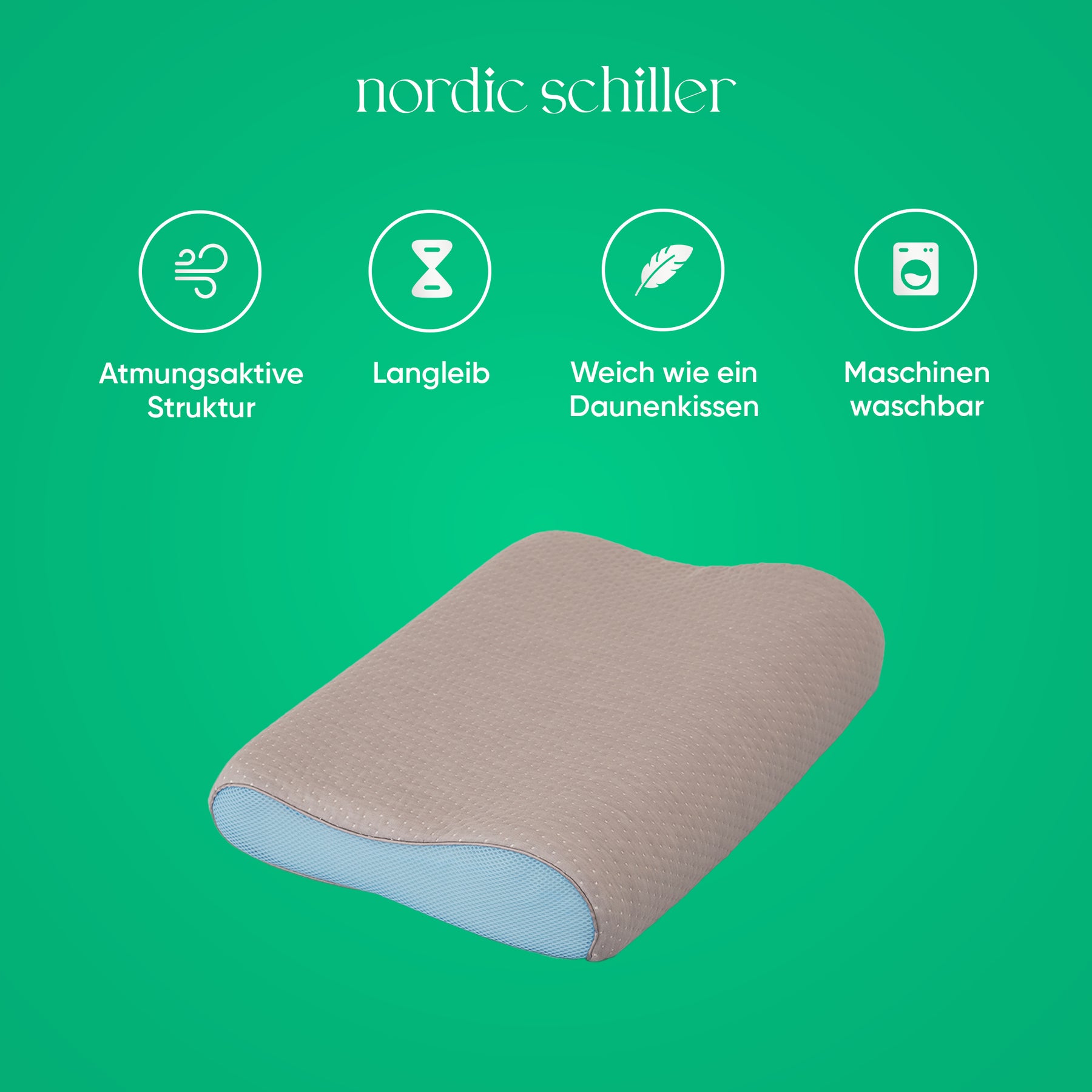 Nordic Schiller Carbon Visco Nackenstützkissen 60 x 40 cm