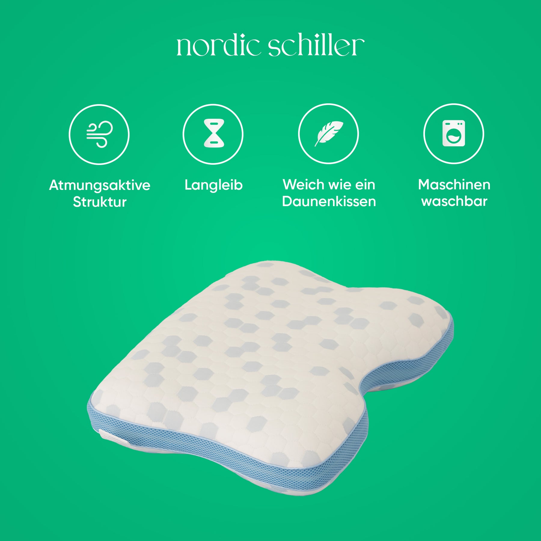 Nordic Schiller Cooler Visco Anti-Schnarch-Kissen 70 x 50 cm