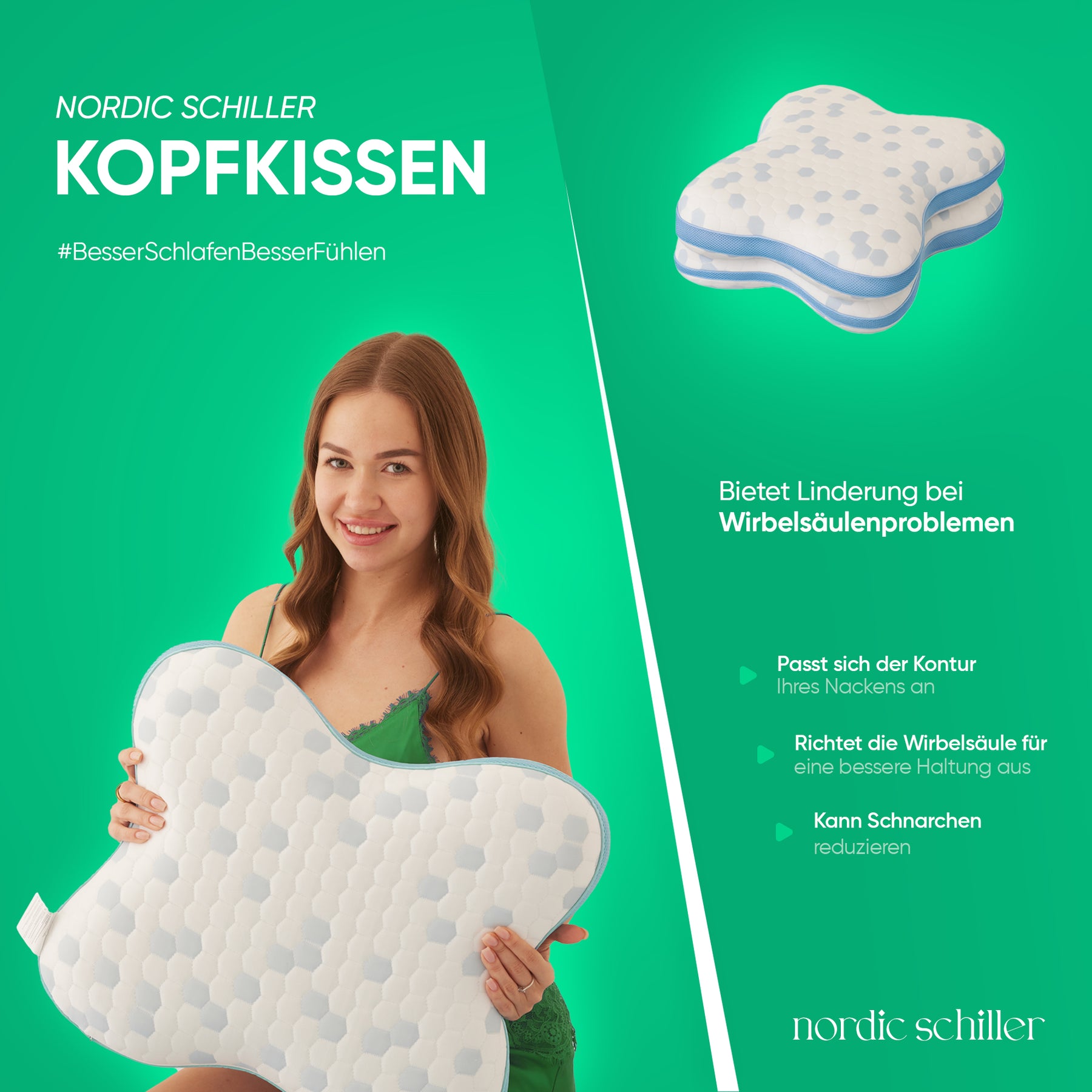 Nordic Schiller Cooler Visco Schmetterlingskissen 57 x 45 cm
