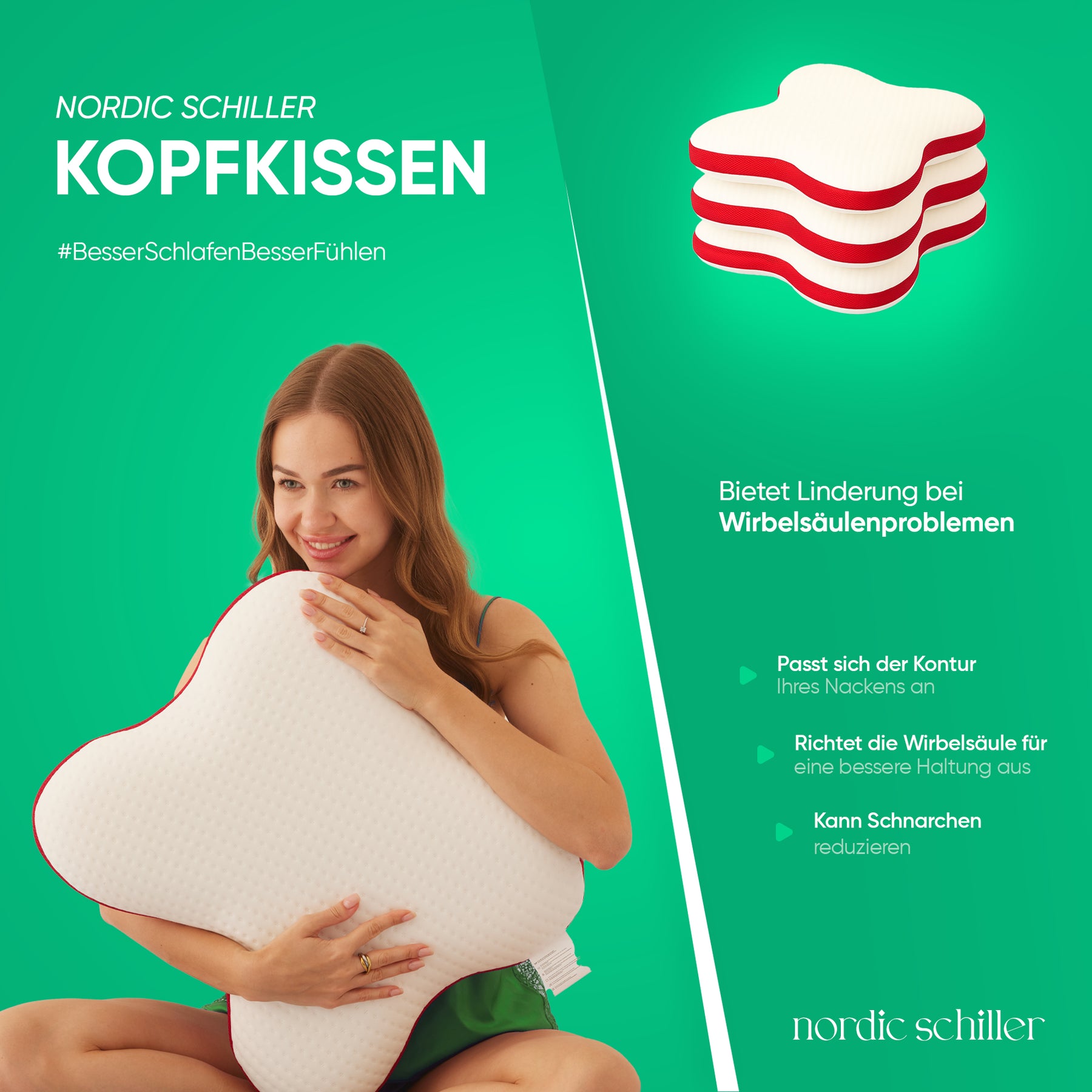 Nordic Schiller Pro Visco Schmetterlingskissen 55 x 35 cm